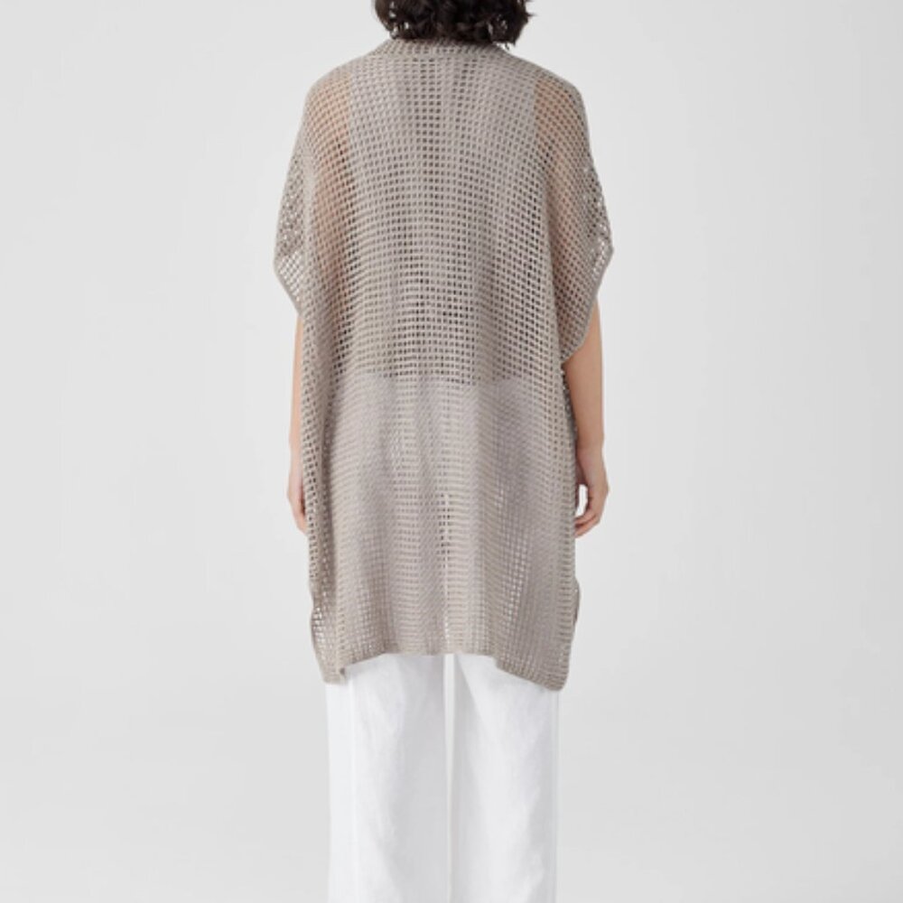 Eileen Fisher Organic Linen Délavé Long Cardigan in Natural L/XL NWT - Picture 2 of 8
